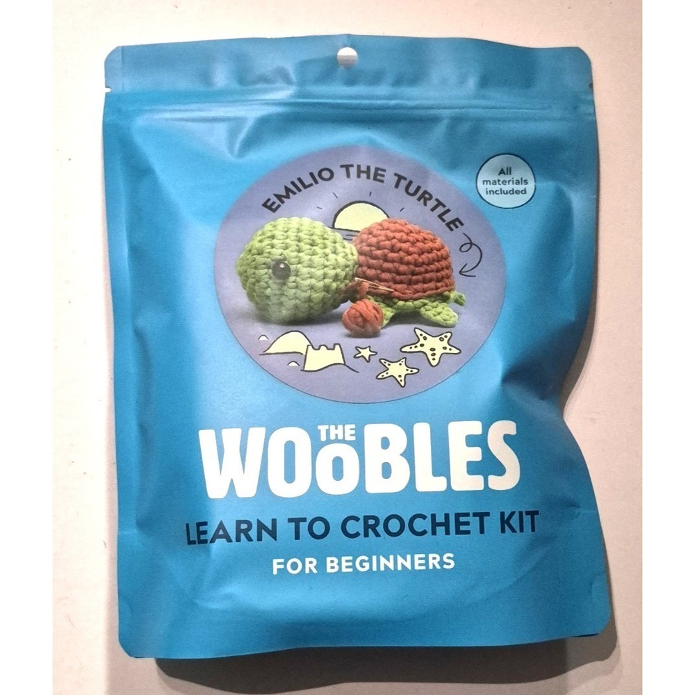 The Woobles Crochet Kit Unisex OS Green New Emilio The Turtle Beginner Amigurumi